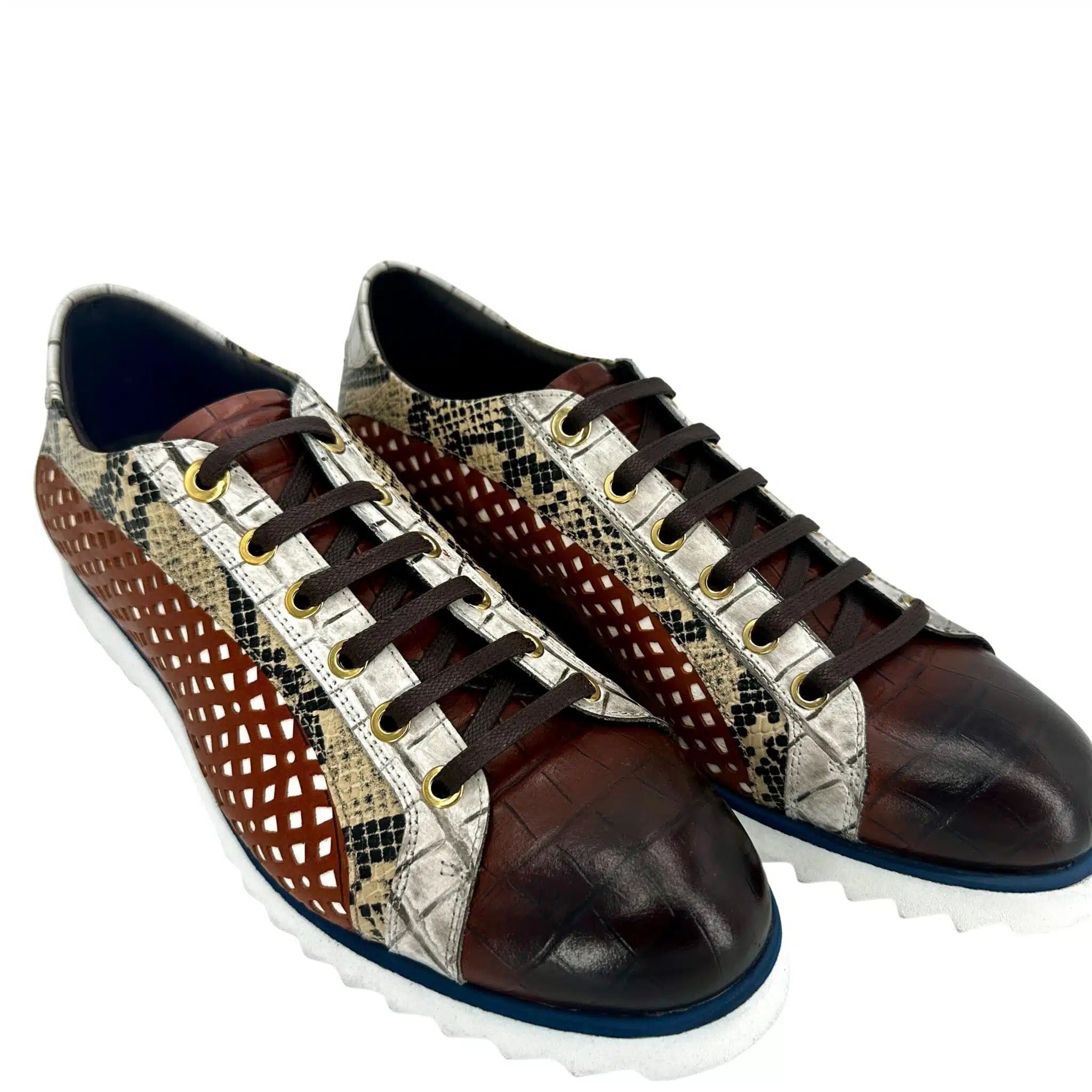 Sneakers in pelle stampata