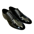 Francesina in vernice nera cucita blake