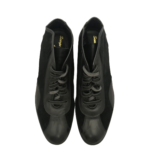 Tazio in pelle e camoscio nero