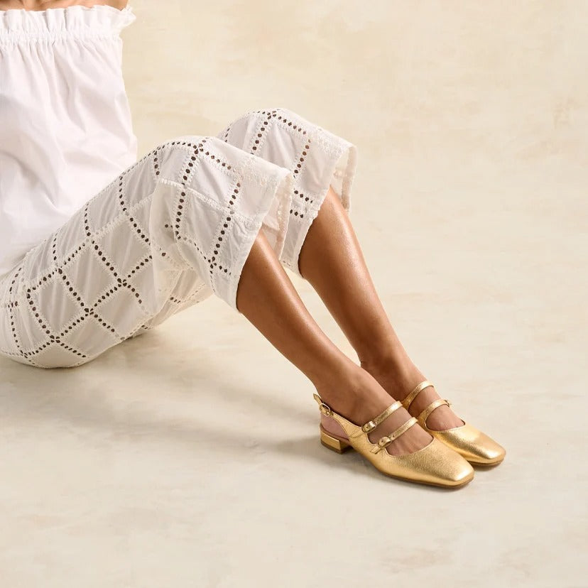 Mary Jane Scarpe  pelle con tacco aperto