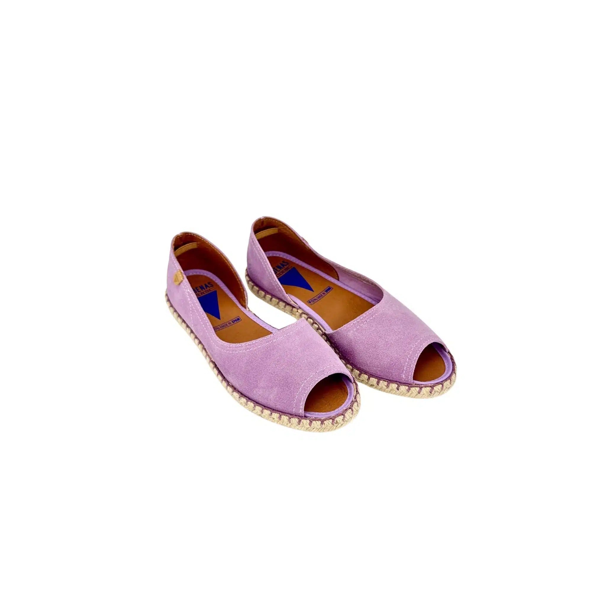 Espadrillas artigianali in camoscio Verbenas glicine