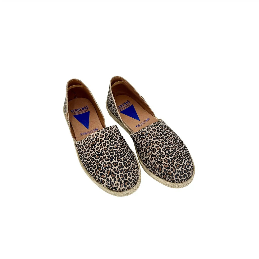 Espadrillas artigianali in camoscio Verbenas leopardo