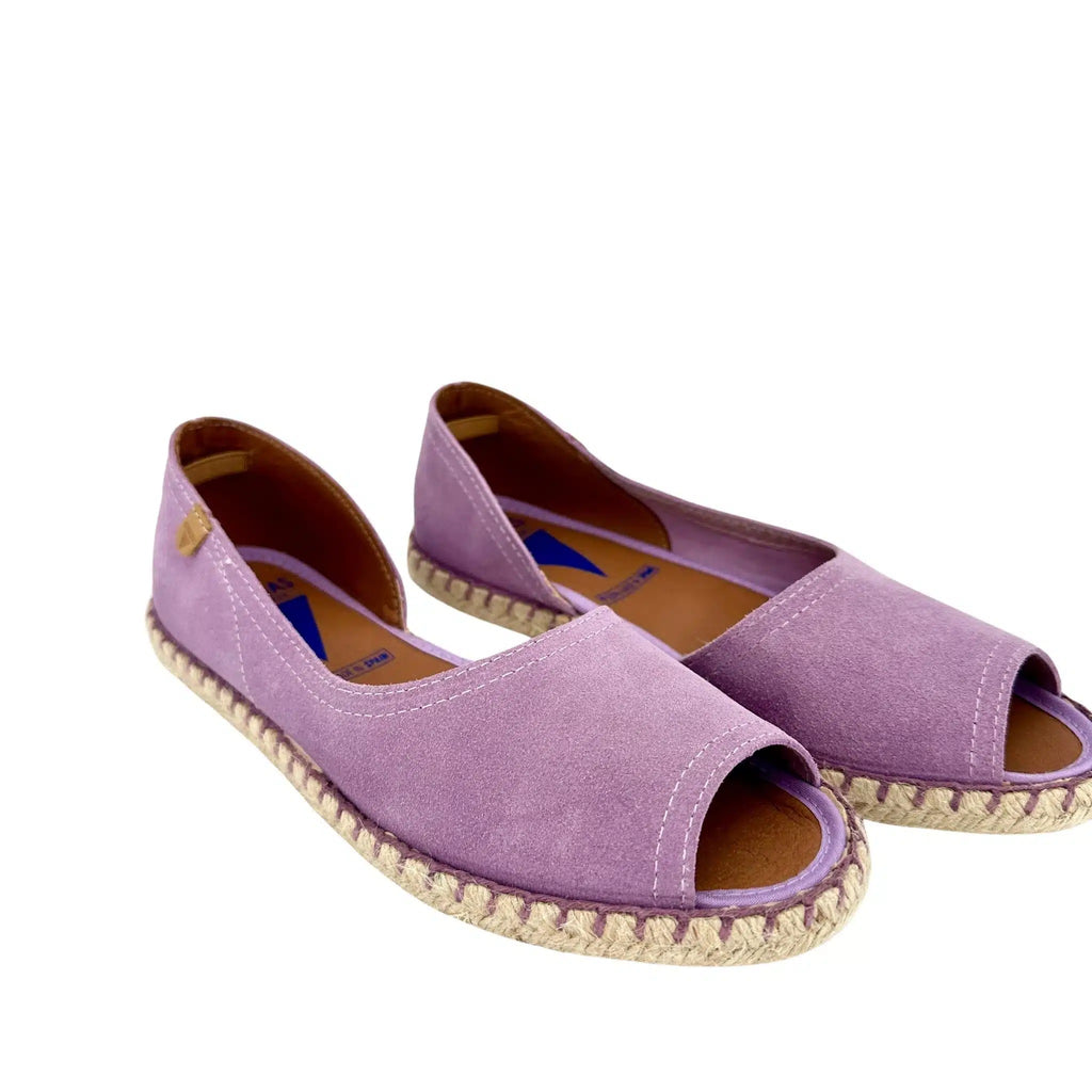 Espadrillas artigianali in camoscio Verbenas glicine