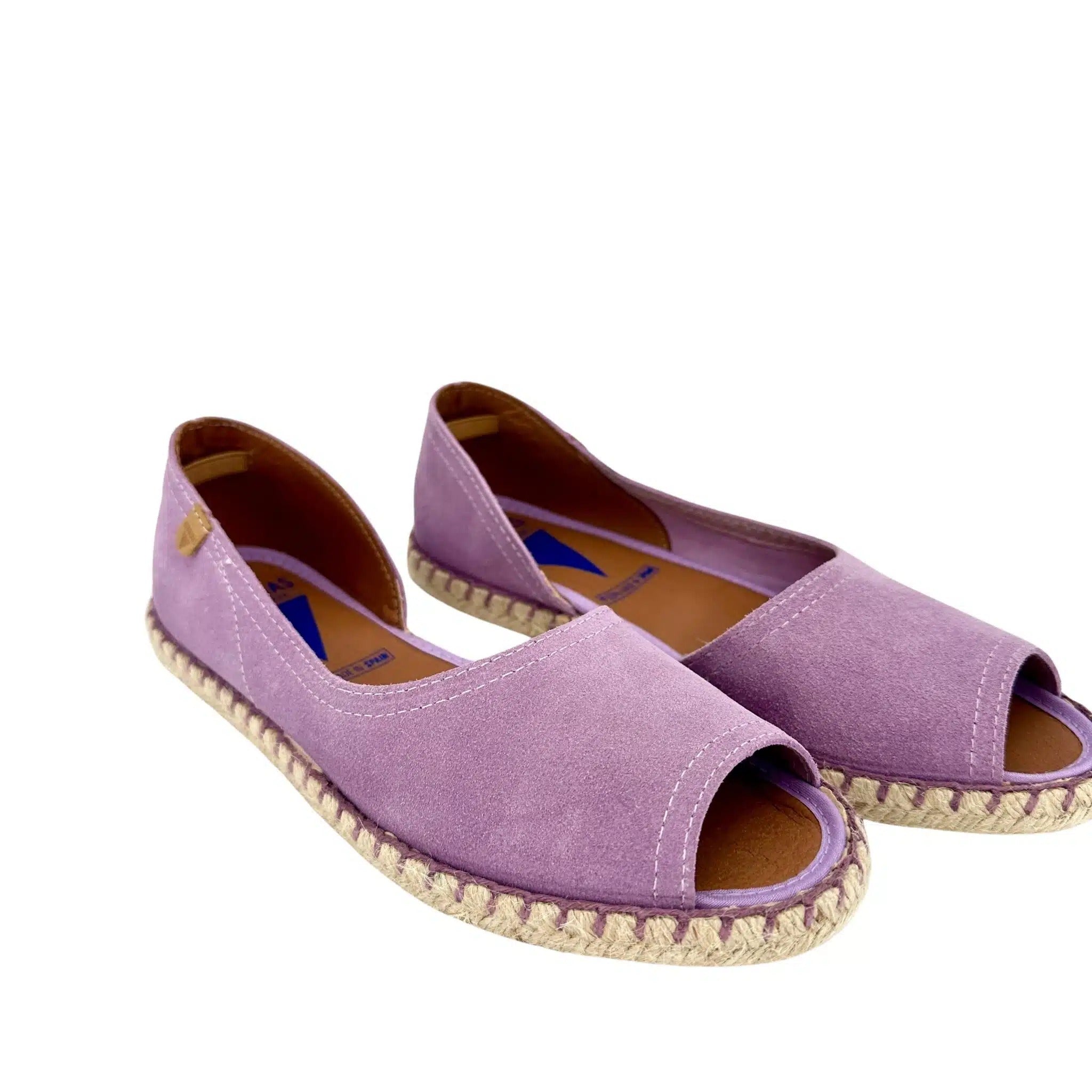Espadrillas artigianali in camoscio Verbenas glicine
