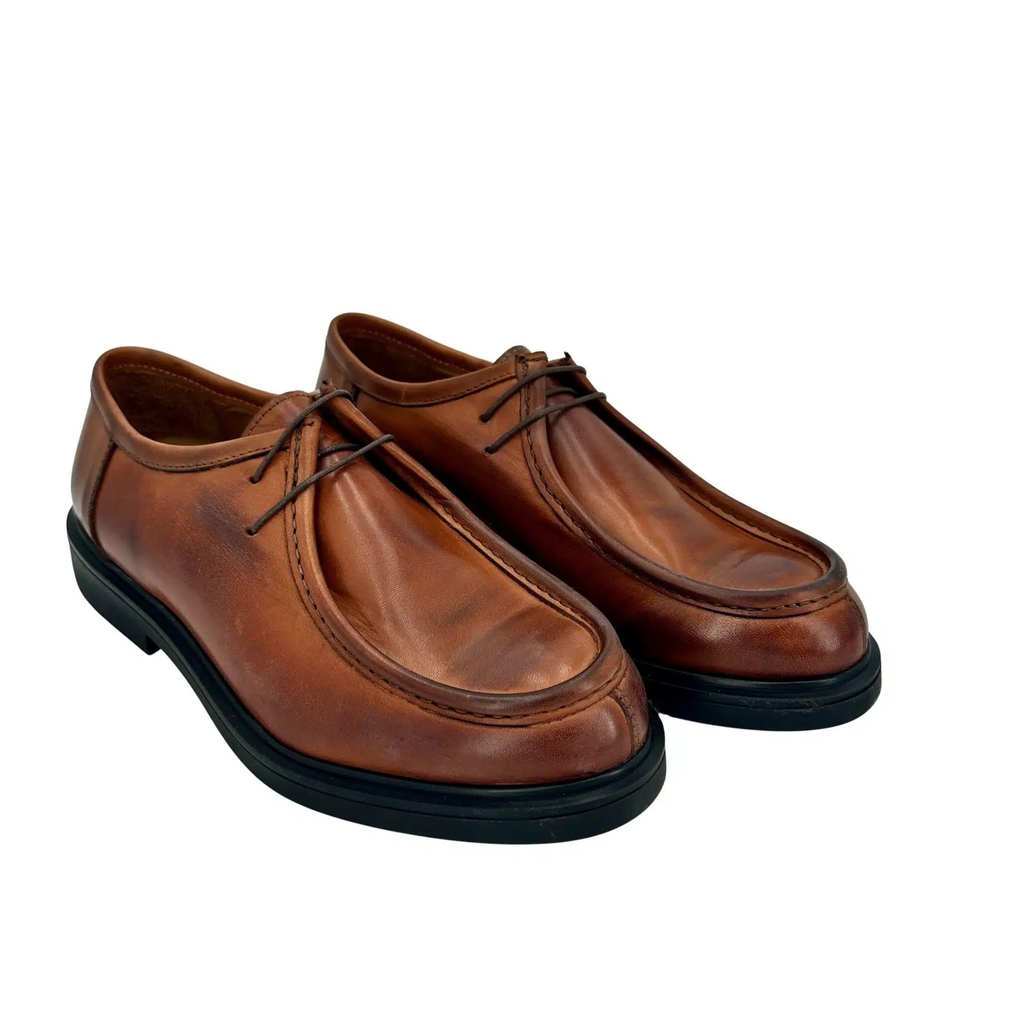 Scarpa artigianale modello ingegnere cuoio