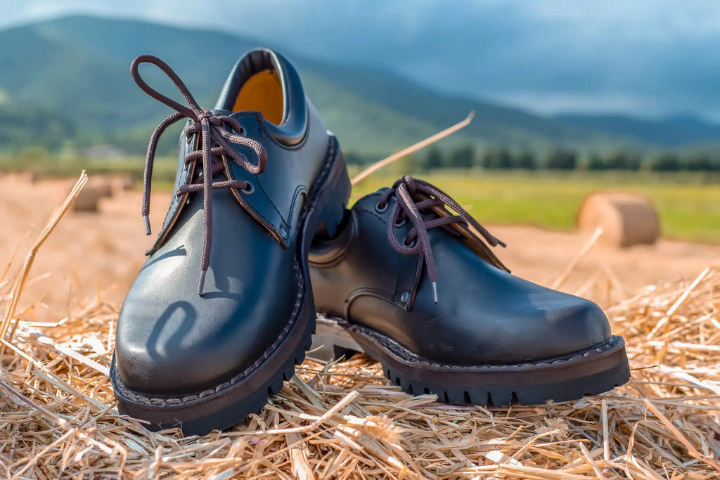 Scarpa da lavoro in pelle testa di moro gomma vibram