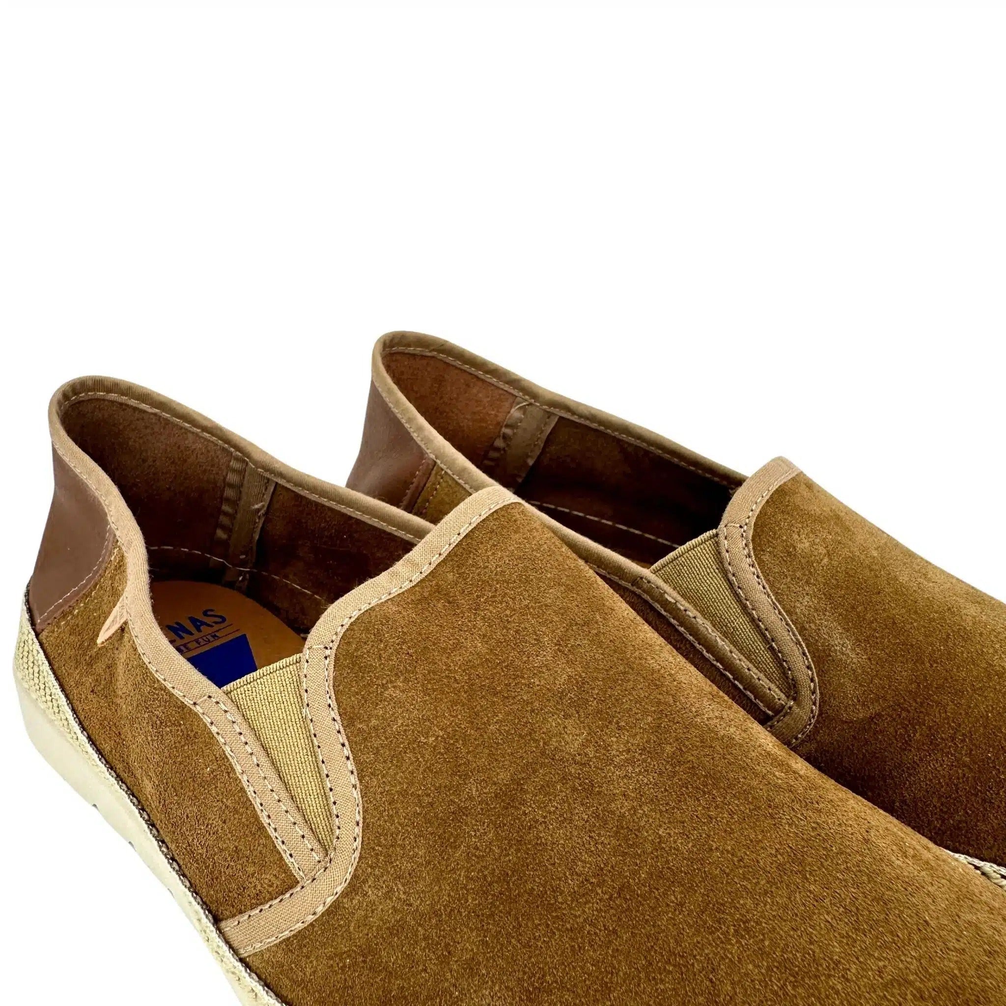 Espadrillas artigianali in camoscio e pelle Verbenas cuoio