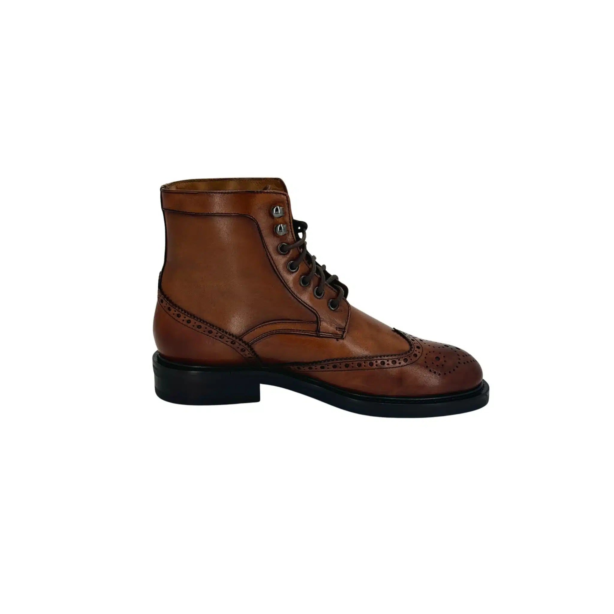 Anfibio artigianale con pelliccia agnello cucito blake