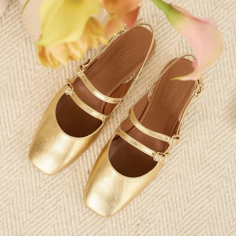 Mary Jane Scarpe  pelle con tacco aperto