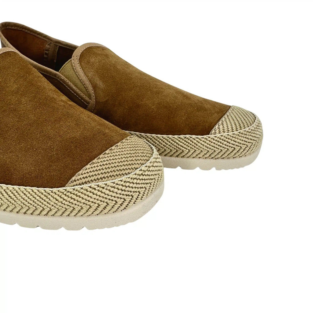 Espadrillas artigianali in camoscio e pelle Verbenas cuoio