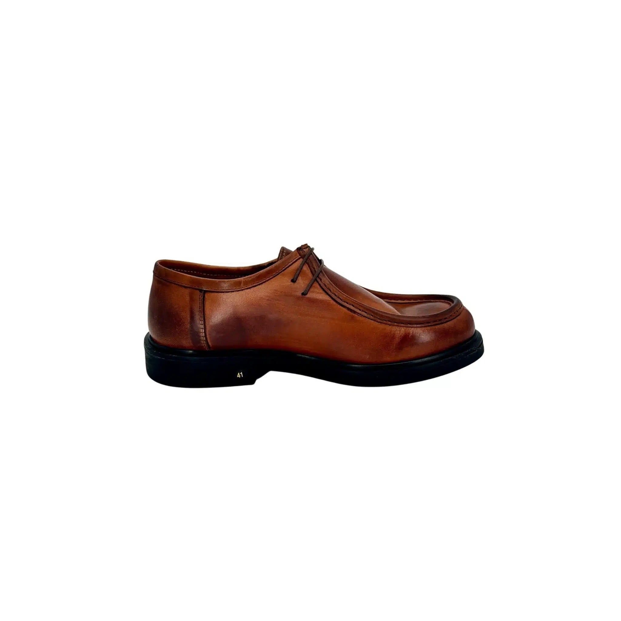 Scarpa artigianale modello ingegnere cuoio