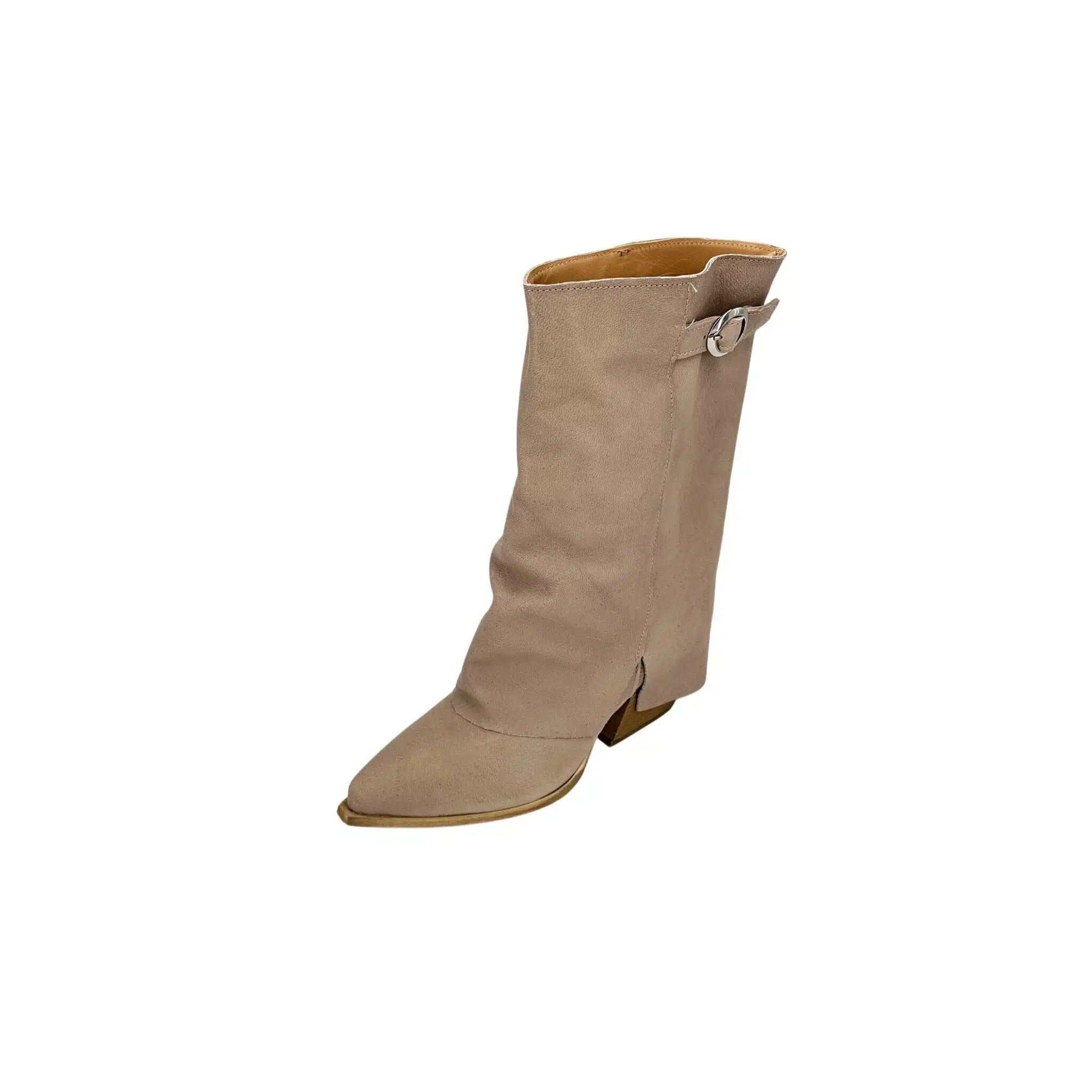 Texano in pelle beige