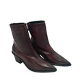 Stivaletto a punta in pelle bordeaux