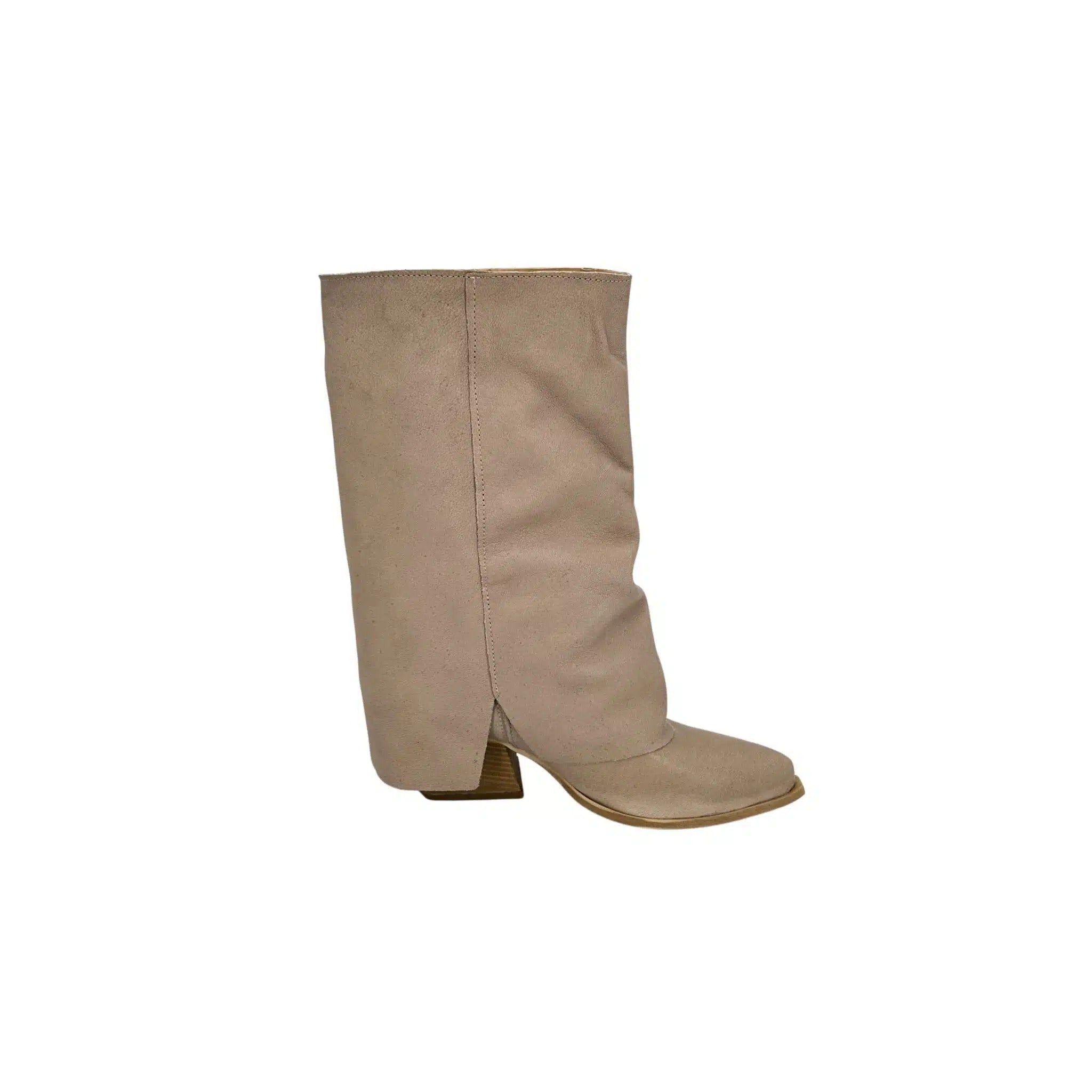 Texano in pelle beige