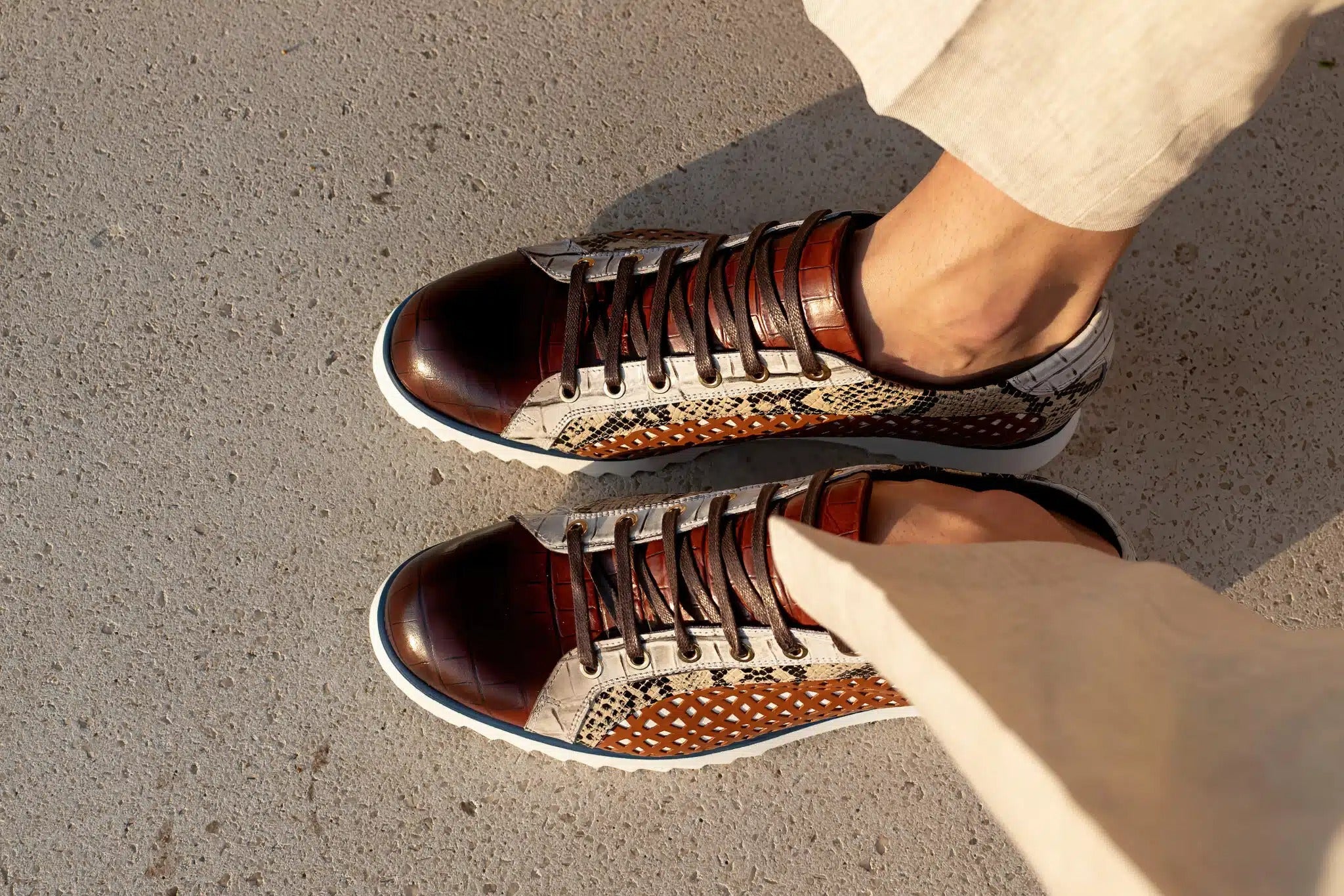 Sneakers in pelle stampata